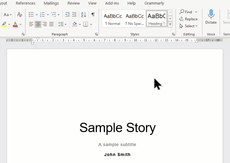 GIF showing how to modify an existing style in Microsoft Word.