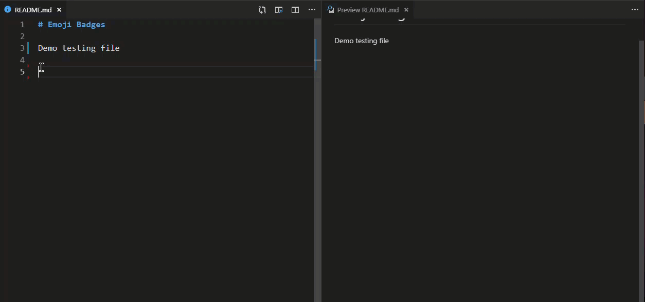 GIF showing Emoji Badges in working