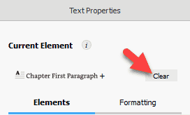 Screenshot showing the clear button in Kindle Create.
