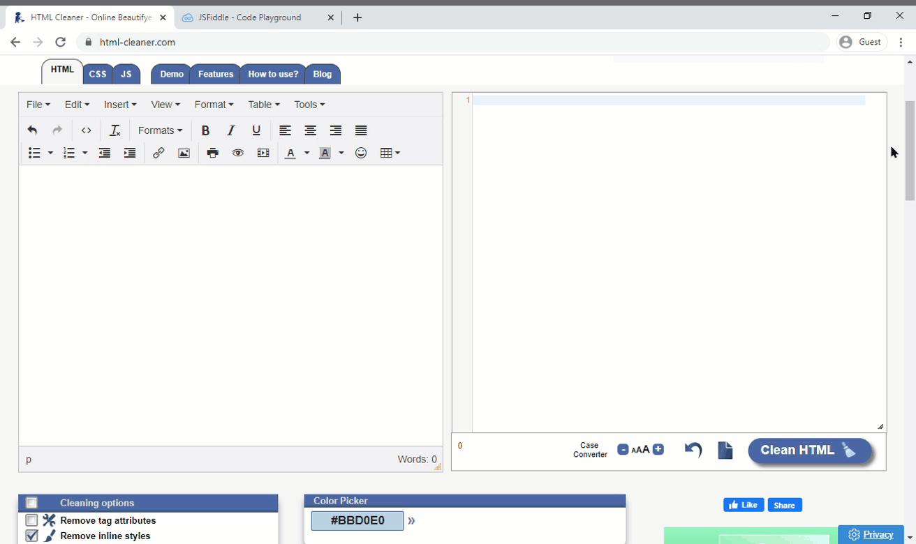 GIF showing Word to HTML conversion.