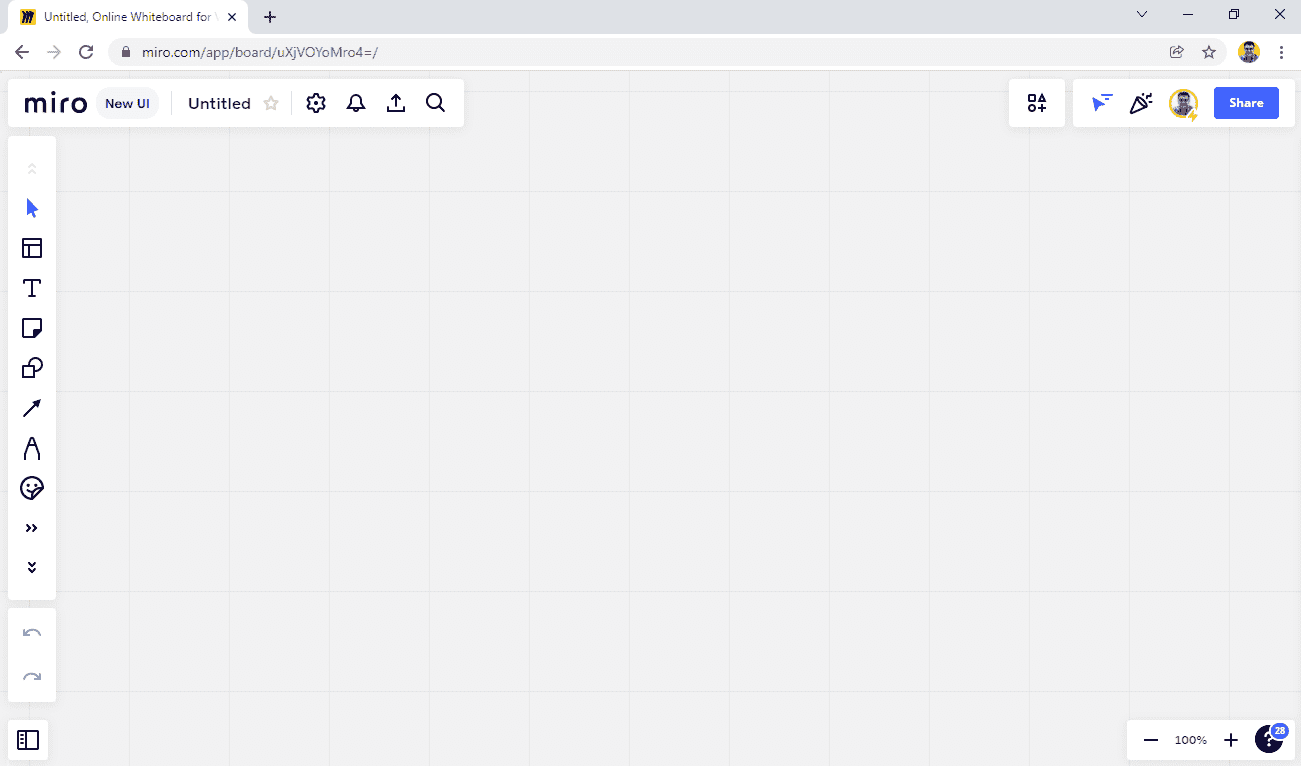 Screenshot of the Miro app.