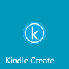 Screenshot of the Kindle Create logo in the Windows start menu.