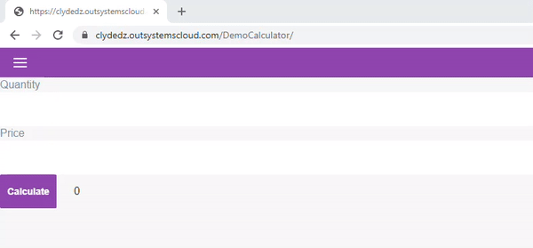 GIF showing the demo app built using OutSystems in action.