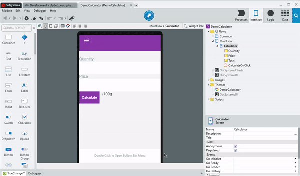 GIF showing how to export the OutSystems app to native Android.
