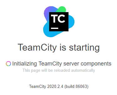 Screenshot of TeamCity starting up.