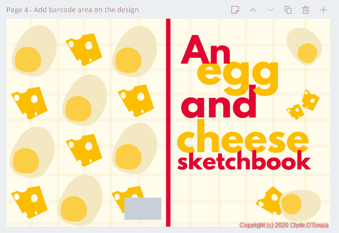 Step 3: Design your cover, then add the barcode guideline element.