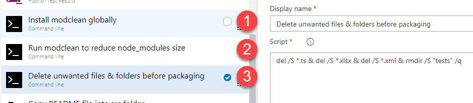 Images show three command-line tasks to perform modclean and development files cleanup.