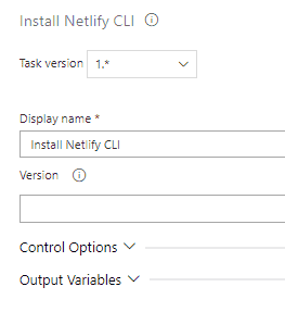 Image of the Install Netlify task from the Netlify Azure DevOps extension.
