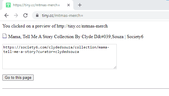 Screenshot of tiny.cc's link shortening page.