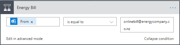Image showing how to add recipients email address into the step condition